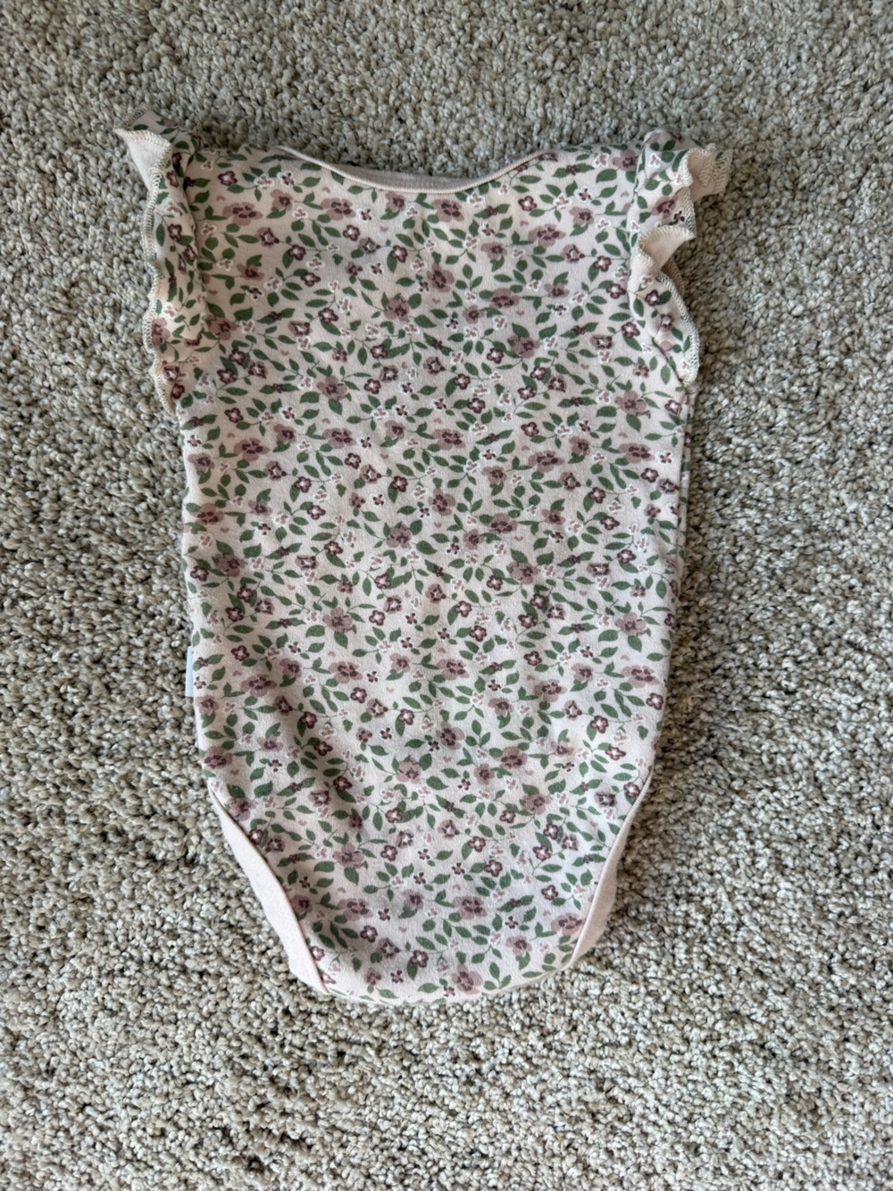Tahari Pink Floral Ruffle-Sleeve Baby Bodysuit - Picture 5 of 8